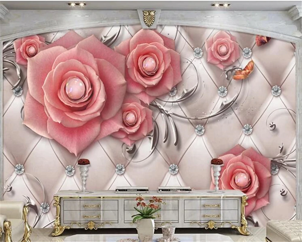 beibehang wallpaper Luxury aristocratic European interior hardcover diamond jewelry 3d wall background | Обустройство дома