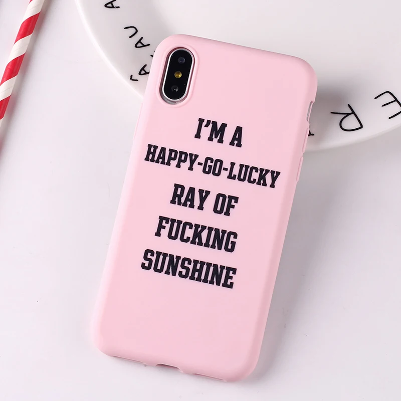 Милый мягкий силиконовый чехол для iPhone 11 6S 5S SE 8 8Plus X XS Max 7 7Plus Happy Lucky Sunshine Tropical Funny Quote - Цвет: 8