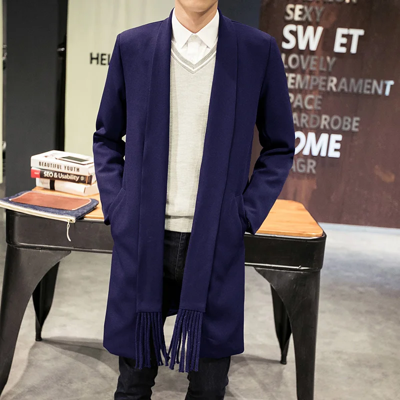 Open Stitch Overcoat Men Dust coat male Spring Fashion New Arrive Fringed Long jacket Open Stitch Overcoat Men Dust coat male Spring Fashion New Arrive Fringed Long jacket