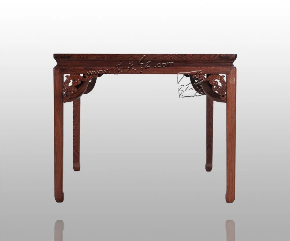 China Classical Furniture Set Rosewood Armchair Annatto Square Table Living Dining Room Fitment Desk Solid Wood Backed Chair Set