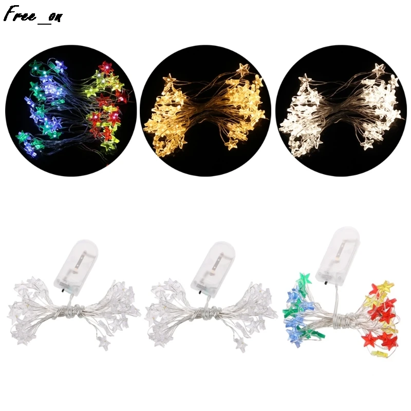 

3m 30 LED Waterproof Stars Copper Wire Fairy String Lights Battery Operated Xmas Wedding Decor