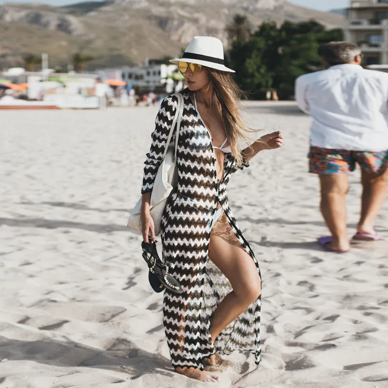 rendas crochê biquíni cobrir longo kaftan sexy
