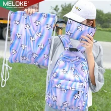 Meloke 3 шт./компл. принтом Единорог прочный каркасный рюкзак сумка с Кулиской сумки, школьные рюкзаки для девочек-подростков, Повседневная дорожная сумка XC50