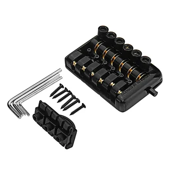 

Zebra 6 String Saddle Headless Guitar Bridge Tailpiece With Worm Involved string Device Guitar Replacement Parts Accessories