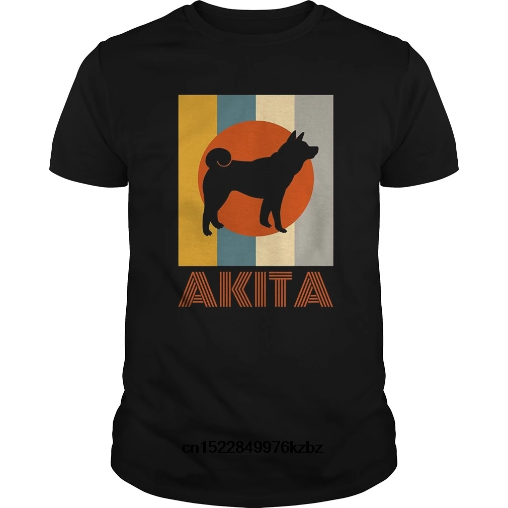 

Funny Men t shirt novelty tshirt Akita Graphic Vintage Retro 1970's Style cool T-Shirt Broadcloth Casual Short Cotton