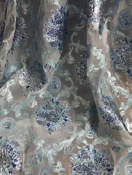 

Fancy J-7284 embroidered Mesh Lace Fabric High Quality flower french lace fabric