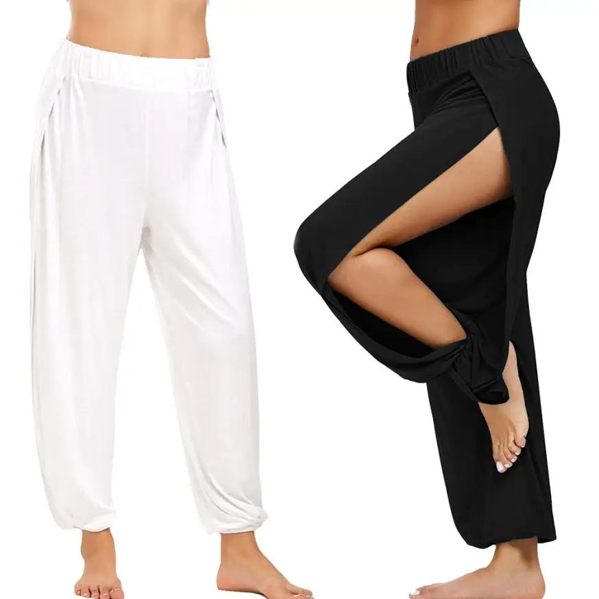 KLV Women's Fitness Sports Pants Gym Yoga Athletic Pants Wide Leg Pants