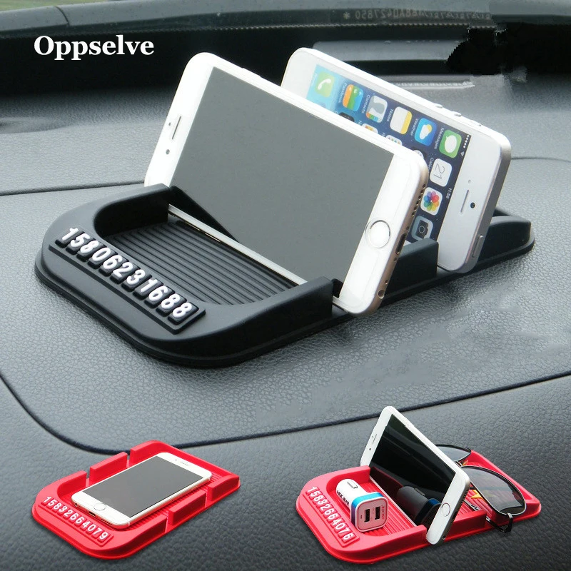 

2 in 1 Temporary Car Parking Card Anti-Slip Silicone Car Phone Dashboard Pad Mat Car Styling Phone Number Plate Holder For Phone