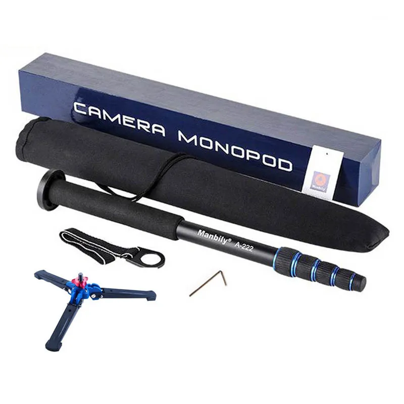 Manbily A 222 + M 1 трость база штатив 1650 мм Alumninum Камера Unipod Monopod Flip Lock w/3 с основанием