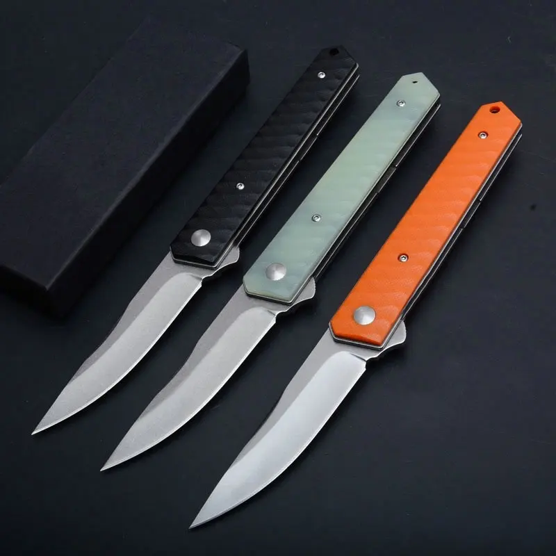 Trskt Kwaiken Ceramic Ball Bearing Flipper knife Hunting camping Pocket knives G10 Handle 440C Steel EDC tool Dropshipping