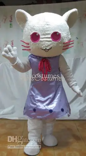 Новый взрослых профессиональных фиолетового кота костюм талисмана вечерние