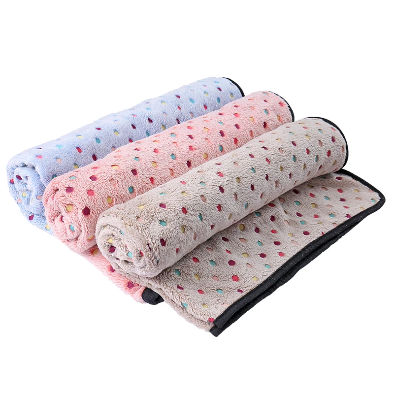 Одеяло в горошек для собак, кошек, Супер милое полотенце для питомцев, мягкое, уютное, розовое/Гари/синее, всесезонное, для питомцев, поставщик