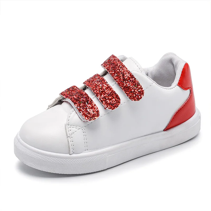 2019 Spring Girls Casual Flat Sneakers Children Sequin Glitter Hook and Loop shoe Kids Boys Comfortable Sports Shoes 2019 Spring Girls Casual Flat Sneakers Children Sequin Glitter Hook and Loop shoe Kids Boys Comfortable Sports Shoes