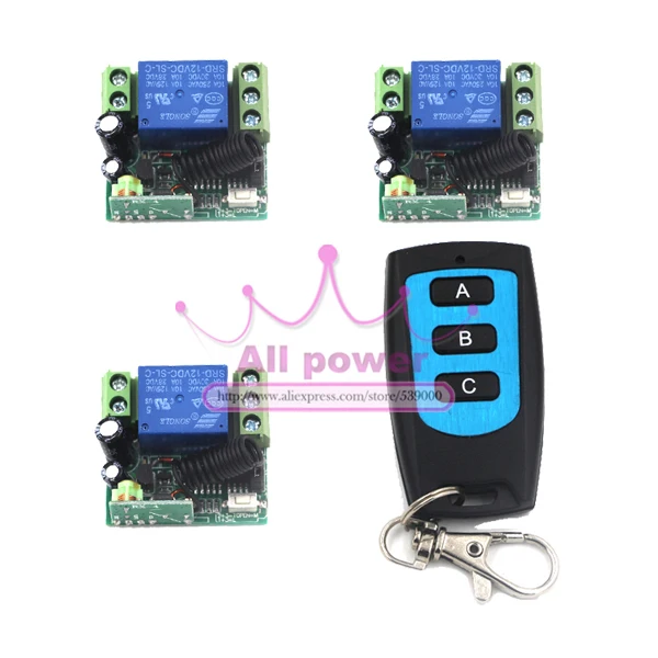 

Home Automation DC 12V 1CH Remote Control Light Switch RF Gate Garage Door Transmitter and Receiver