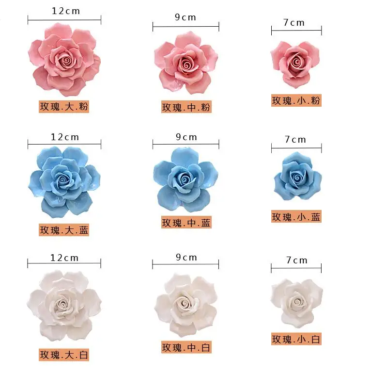 Керамическая Роза и Камелия, украшение для стен, креативные цветы для гостиной, настенные ТВ-фоны, настенные 3D подвесные цветочные декорации