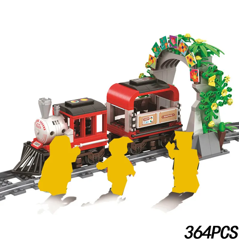 Классический Поезд Модель рельса MOC Technic 7 видов стилей создатель города строительные блоки кирпичи подарок просветить DIY игрушки для детей подарок