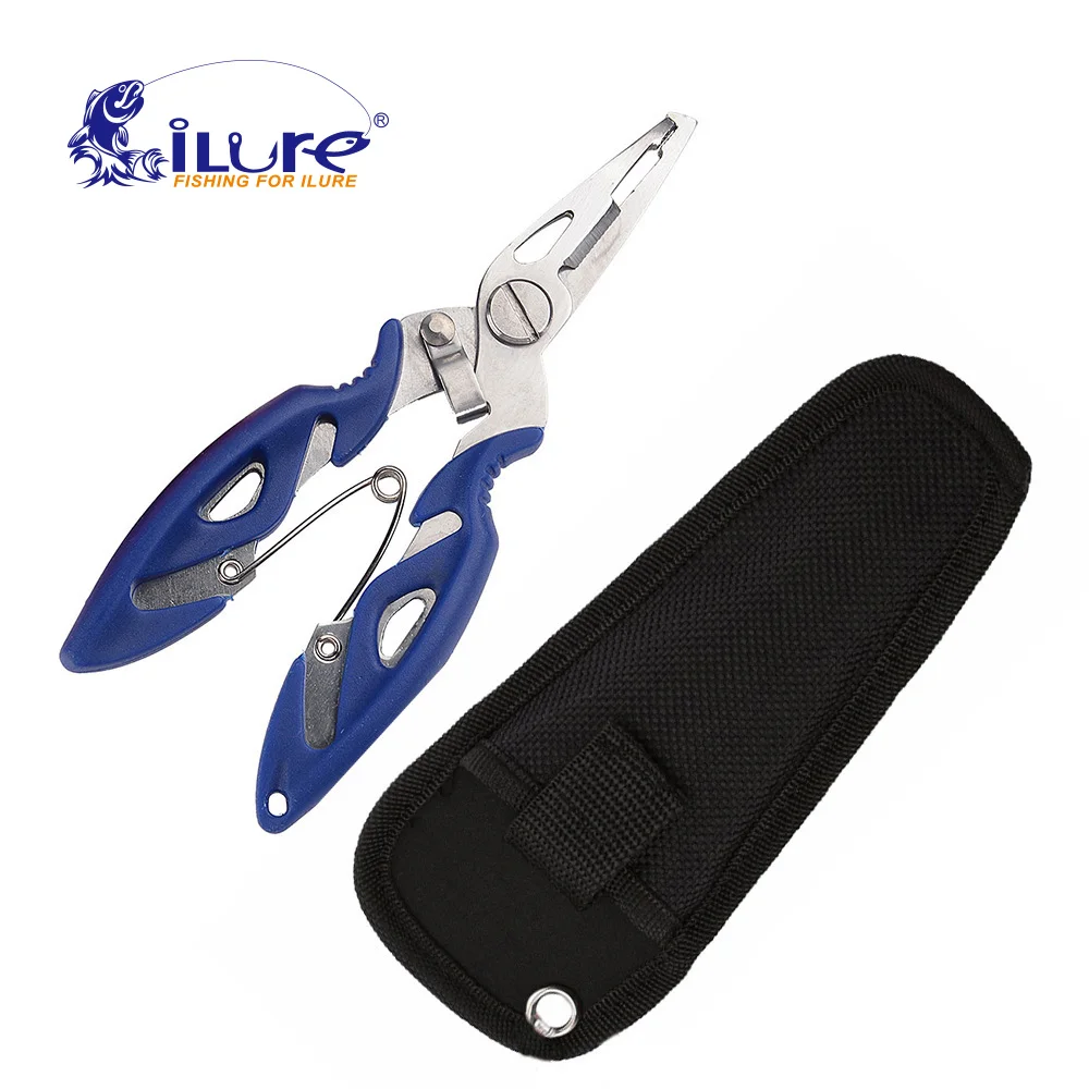 

iLure Multifunctional Stainless Steel Fishing Pliers Black/Blue/Orange Shears Line Cutter Removing Hook Fishing Tackle Tools