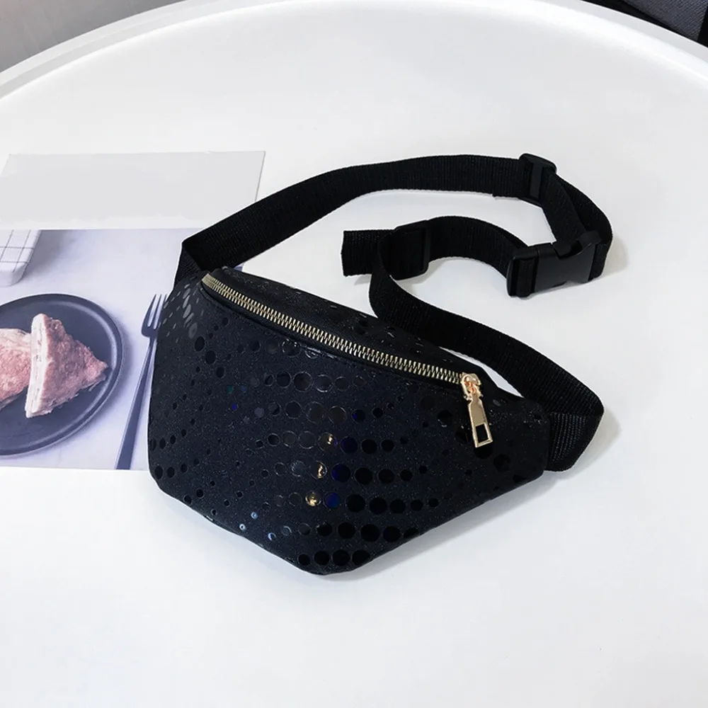 Для женщин блесток Fanny Pack модная женская поясная сумка 2019 Новый Грудь чехол сумка блеск бум Ремни сумки Талия пакеты
