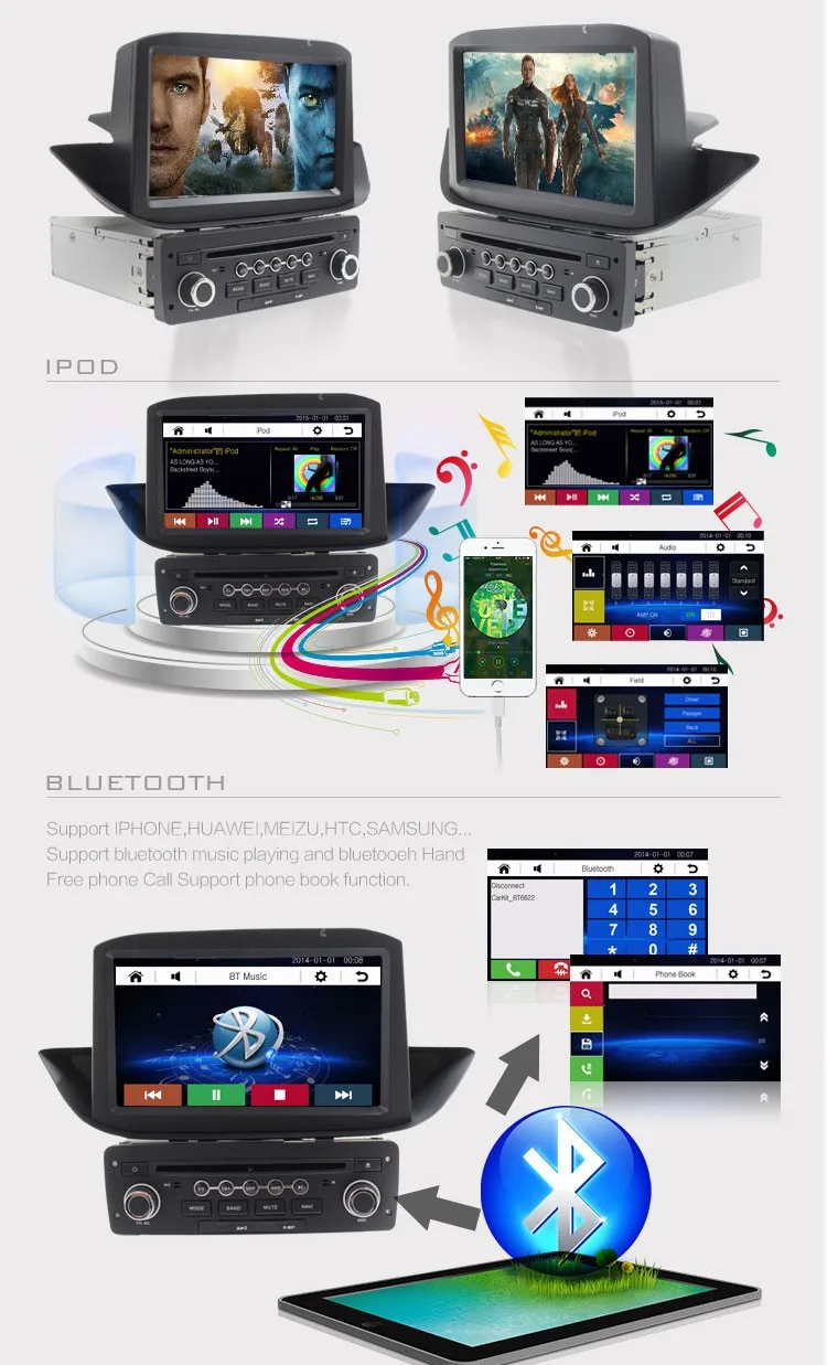 Flash Deal Free Shipping 8 inch New Win8 CE Car DVD Player GPS System for Peugeot 308 2012 2011 SD USB RDS Phonebook Bluetooth Radio Map 13