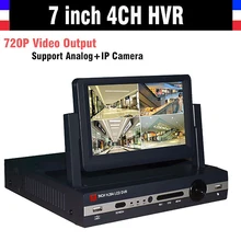 7″ LCD Monitor CCTV 4CH Channel DVR 720P Recorder HDMI Output AHD DVR 4 channel HVR DVR NVR Support Analog IP Camera 3G WIFI