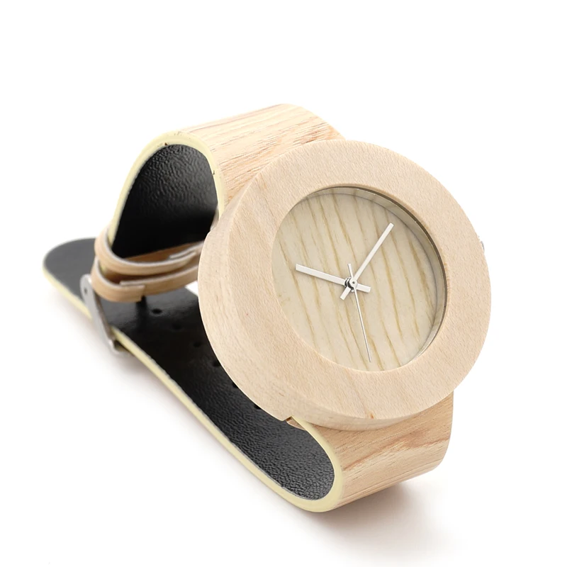 2017 Luxury Brand BOBO BIRD Watch Women Leather Band Wood Watches for Men and Women Wooden Wristwatches C-H12
