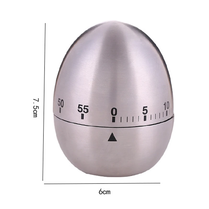 Механический кухонный таймер для яиц 60 минут из нержавеющей стали, таймер для приготовления пищи, будильник, кухонные инструменты, кухонные гаджеты, кухонный звонок обратного отсчета