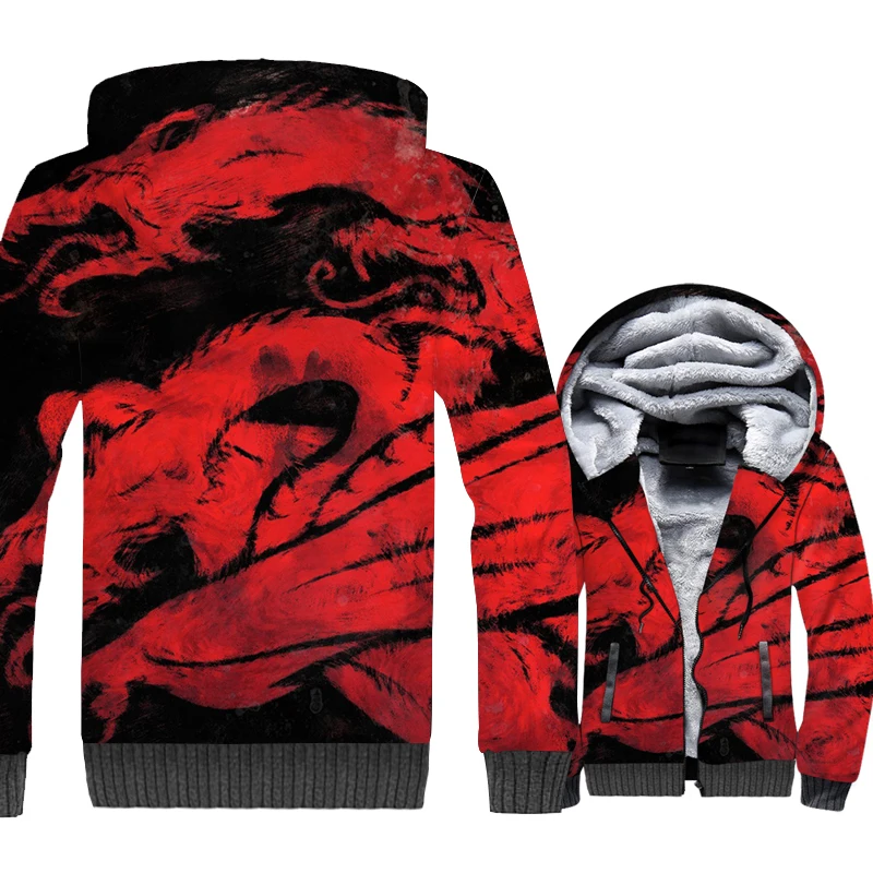 

Game of Thrones Jacket Mens 3D Dragon Hoodies A Song of Ice and Fire Sweatshirt Winter Thick Fleece Warm Coat Hip Hop Streetwear
