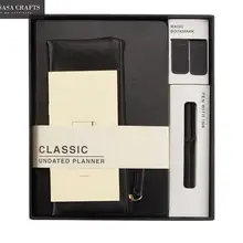 Бизнес-блокнот, роскошный внутренний 120 листов, планировщик, Дневник для набросков, высокое качество, записная книжка, Офисные инструменты, подарочный набор