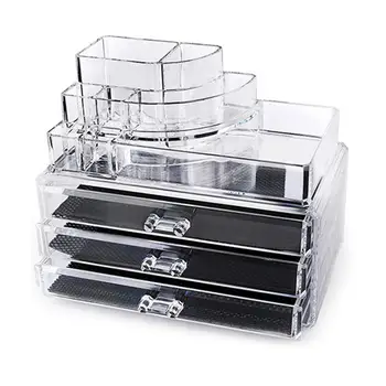 

Transparent Acrylic 3-Drawer Spiral Style Makeup Cosmetics Jewelry Storage Box Case Rack Organizer