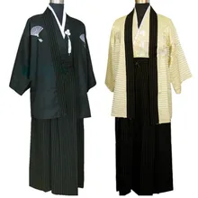 Национальный Костюмы костюмы традиционных японских самураев Для мужчин Кимоно костюмы этап полиэстер Производительность взрослых Косплей