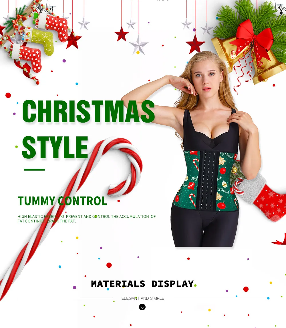 NB1736_01 Atbuty Firm Waist Trainers 9 Steel Bones Latex Waist Shaper Christmas Clothes Tummy Control Hooks Long Torso Body Shaper Corset (1)
