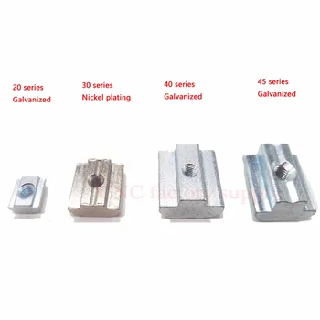 

T Sliding Nut Block Square Nuts Zinc Coated Plate Aluminum For EU Standard 4040 Aluminum Profile Slot for Kossel DIY CNC