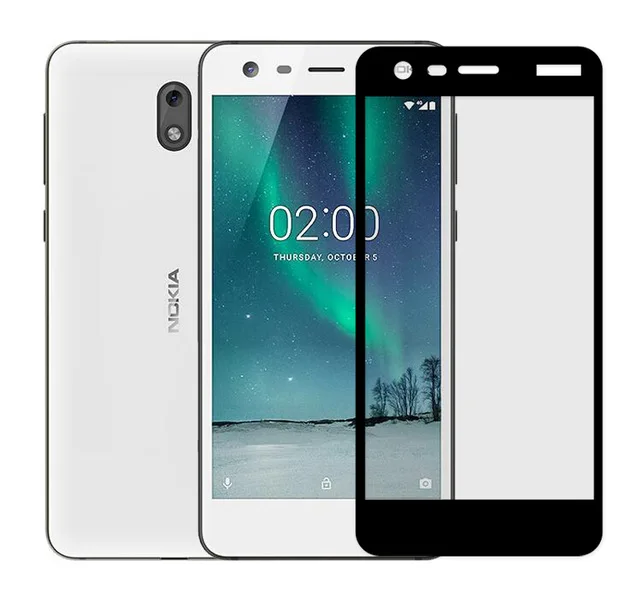 100 шт./лот 3D закаленное стекло для Nokia 2 Полное покрытие экрана Взрывозащищенная