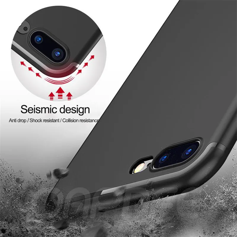 Luxury Back Matte Soft Silicon Case For iPhone 7 8 6 6S Plus Cases Full Cover For iPhone X XR XS Max 5 5S SE Phone Case Coque