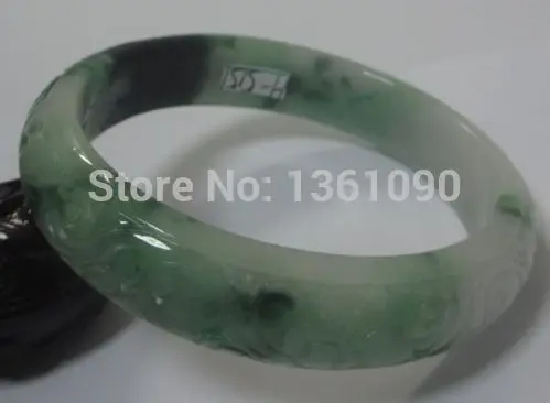 

xd 00461 58.5MM BEAUTIFUL CHINA EMERALD CARVING GREEN GREEN JADE GEMS BANGLE