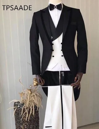 

2019 New Classic Morning Style Groomsman Suit Custom Made Dinner Party Tail Coat Wedding Suits For Men Tuxedo Bridegroom Suit
