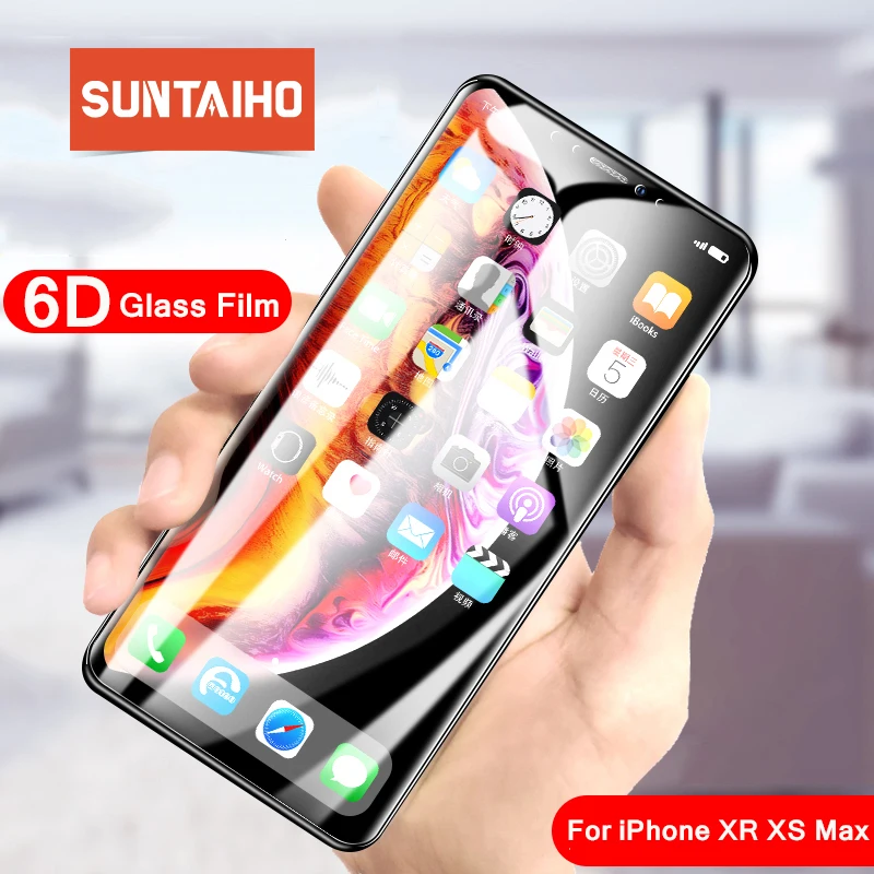 Suntaiho 6D полное изогнутое закаленное стекло для iPhone XR XS Max 7plus 8 plus Защитная пленка