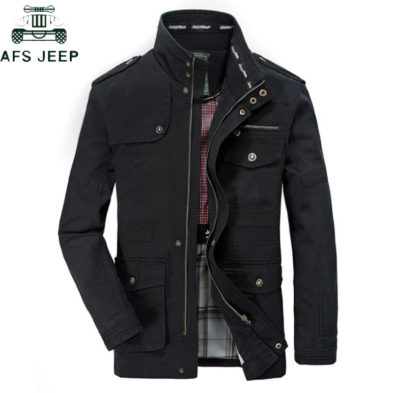 Большие размеры 5XL 6XL 7XL 8XL бренд AFS JEEP военная куртка мужская стоячий воротник Мужская Повседневная хлопковая ветровка длинная летная куртка