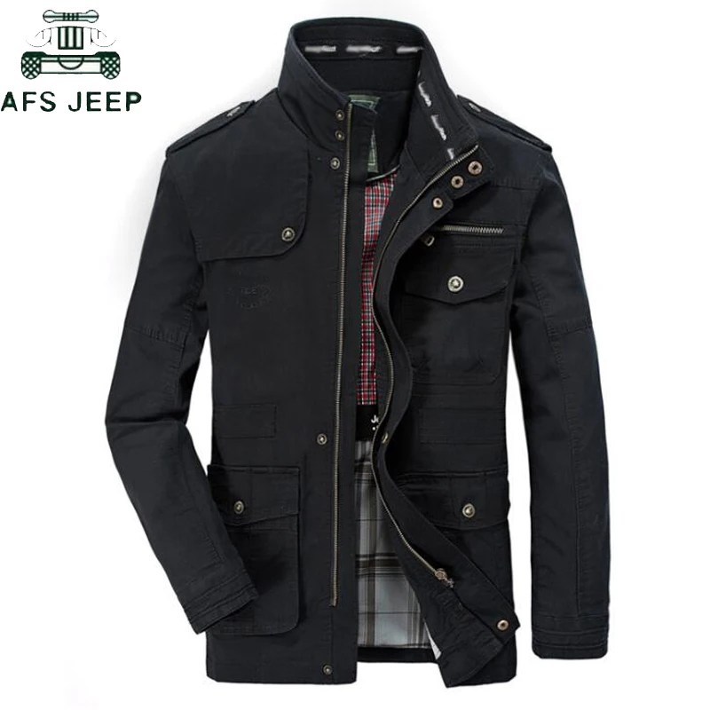 

Plus Size 5XL 6XL 7XL 8XL Brand AFS JEEP Military Jacket Men Stand Collar Mens Causal Cotton Windbreaker Long Flight Jackets