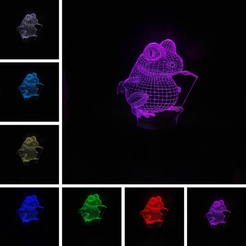 3D LED Light Lava lampara RC toy Cartoon Frog Night Light