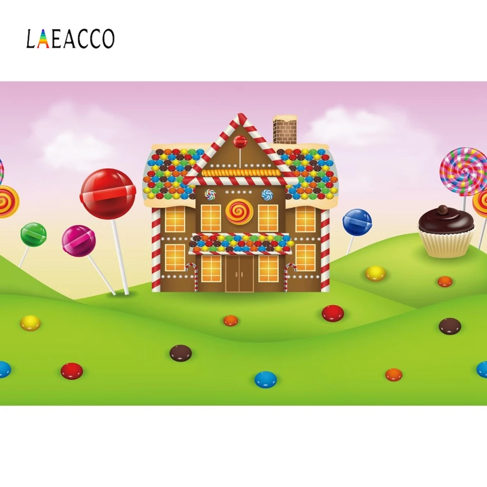 Laeacco Конфеты дом леденец шоколадный торт мечтательный фон для фотосъемки