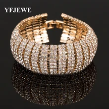 YFJEWE Роскошные браслеты с кристаллами для женщин браслеты и браслеты для женщин Свадебные ювелирные изделия оптом B123