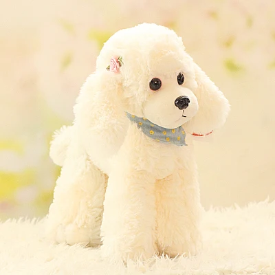 Игрушек! Милые плюшевые игрушки эмульивный плюшевый собака цветок Пудель щенок мягкая кукла девочка день рождения Рождественский подарок 1 шт - Цвет: Белый