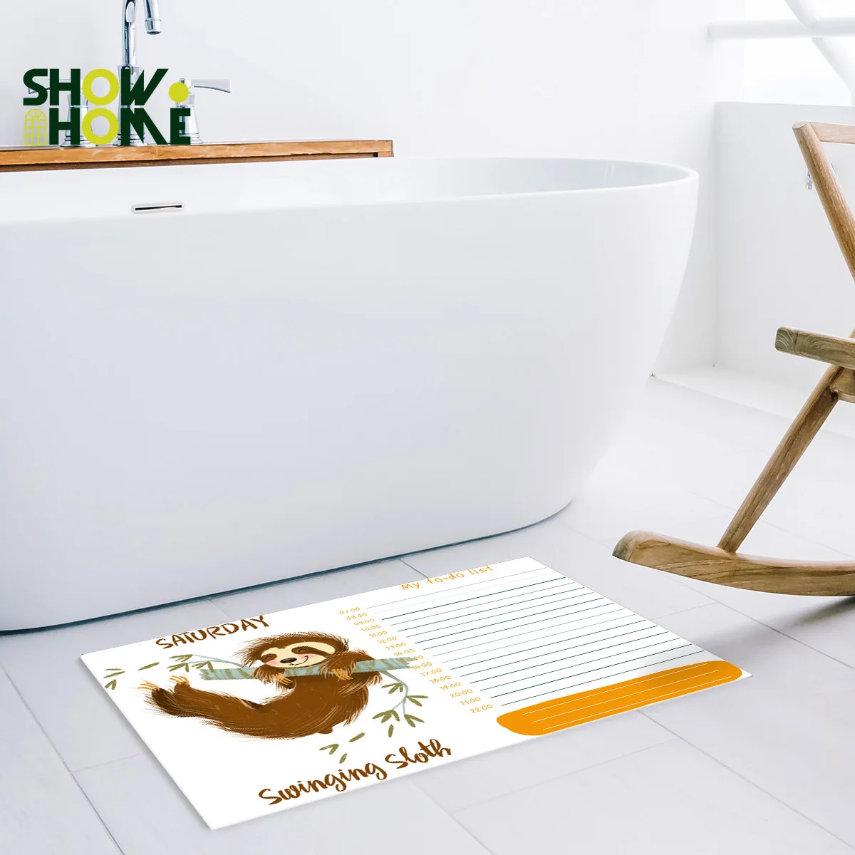 Showhome милый Ленивец коврик для ванной комнаты с душевой Шторки занавес дверной