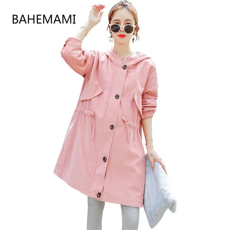 

BAHEMAMI Autumn Winter Maternity Coats Corduroy Windbreaker Pregnancy For Pregnant Women Trench Wear Outerwear Gravida Jacket