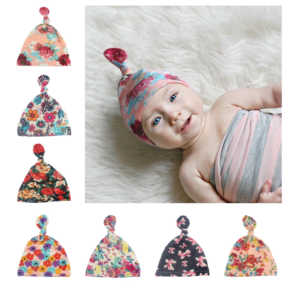 Buy New Baby Hat Knotted Bohemian Floral Beanie Hat Newborn Toddler Infant