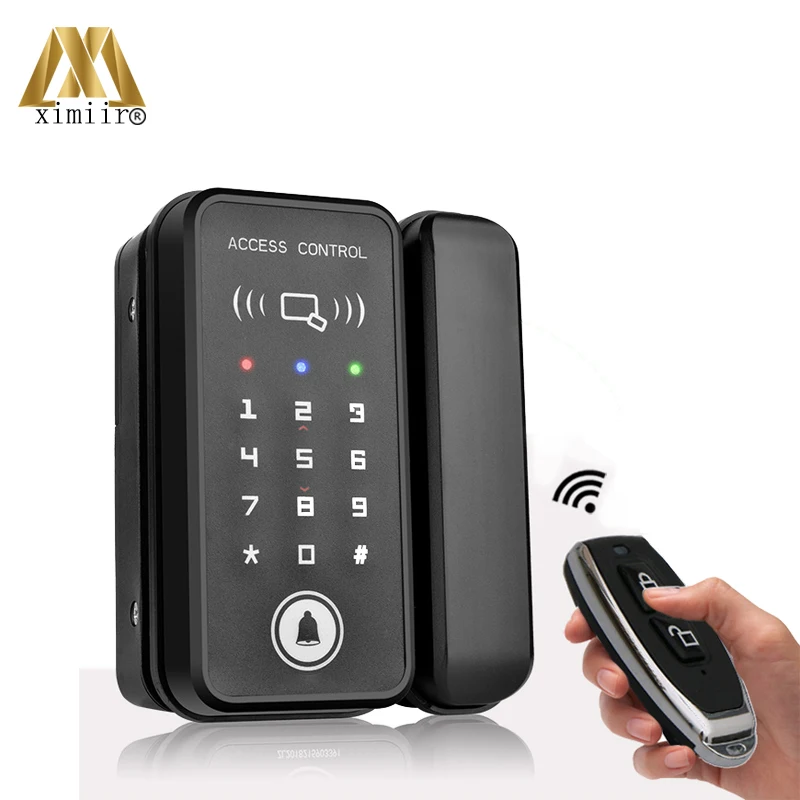 

Frameless Glass Door Lock XM-R1 Office Password Lock Single&Double Door Smart Card Remote Control Key Door Lock
