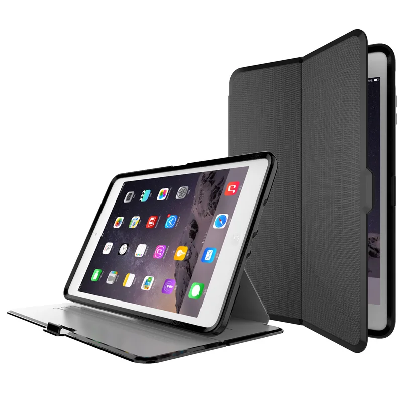 

For Apple iPhone Air2 Case Silicone Grid Cloth Auto Sleep / Awake Drop Resistance Cover for iPad 6 Air 2 9.7inch Tablet Case