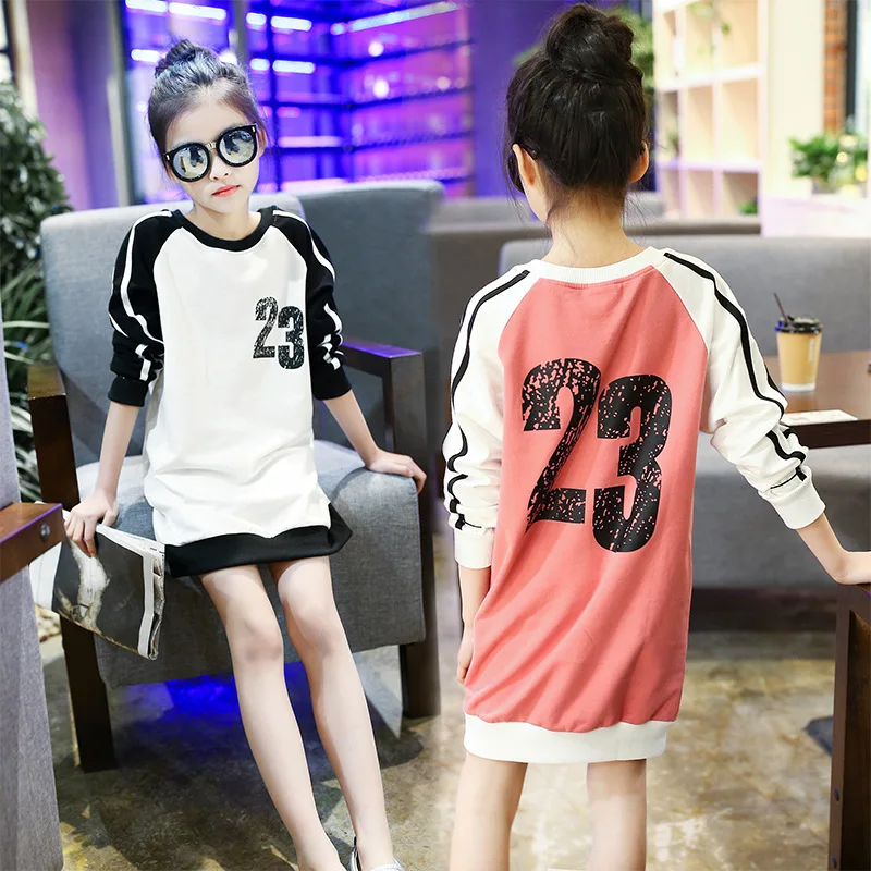 

T Shirt Girls School Tops Autumn Long Sleeve Letter Casual Shirts Teenager Girls Fashion Kids Teens 5 6 7 8 9 10 11 12 Years