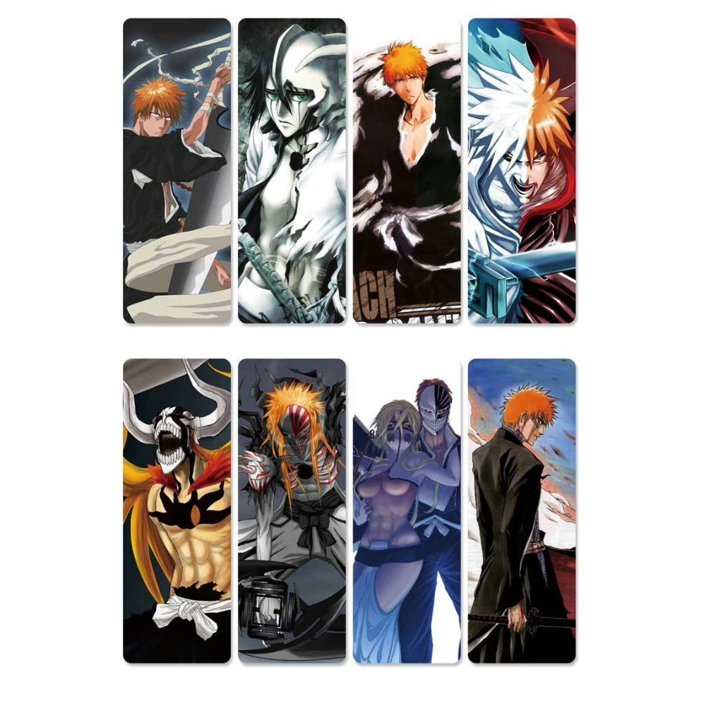 8pcs classic anime bleach bookmarks waterproof transparent pvc plastic bookmark beautiful book marks gift aliexpress education office supplies